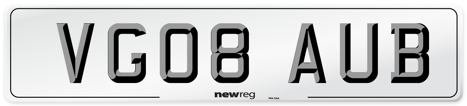 VG08 AUB Number Plate from New Reg